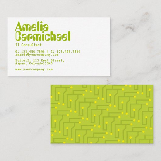 Carte de visite de consultant en technologie de l' (Devant / Derrière)