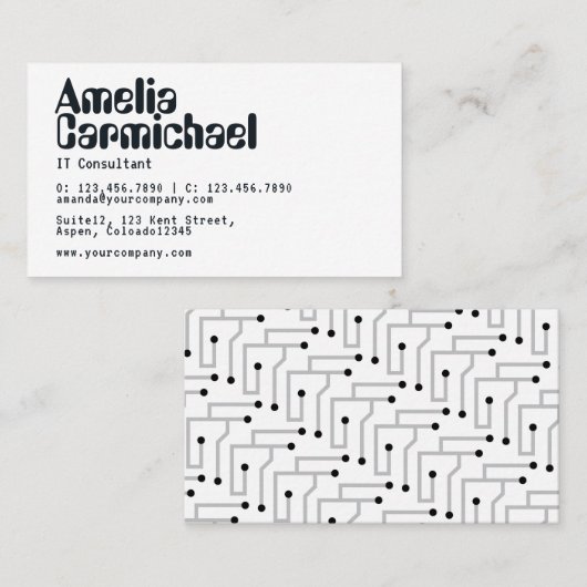 Carte de visite de consultant en technologie de l' (Devant / Derrière)