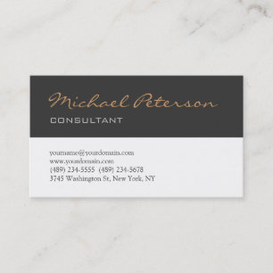 Carte de visite de consultant gris blanc tendance