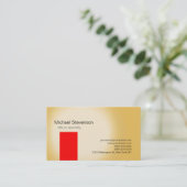 Carte de visite de consultant jaune rouge (Debout devant)