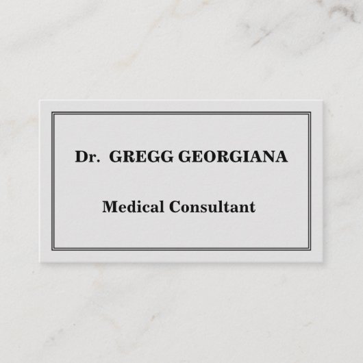 Carte de visite de consultant Médicale minimal (Devant)