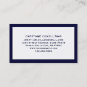 Carte de visite de consultant moderne | Cadre bleu (Dos)