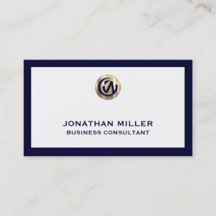 Carte de visite de consultant moderne Cadre bleu