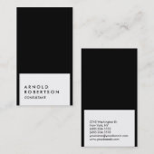 Carte de visite de consultant moderne en noir (Devant / Derrière)
