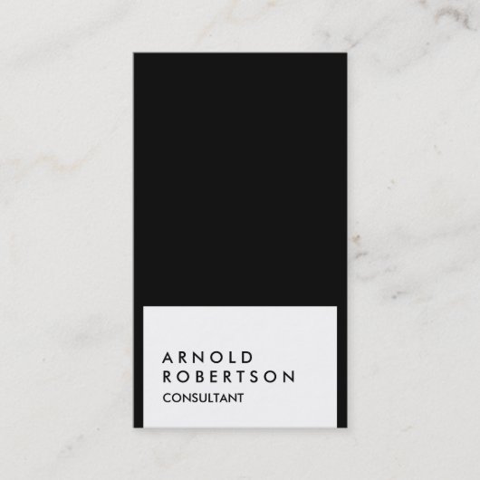 Carte de visite de consultant moderne en noir (Devant)