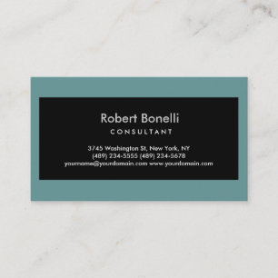 Carte de visite de consultant moderne gris bleu cl