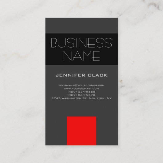 Carte de visite de consultant moderne gris noir ro (Devant)