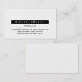 Carte de visite de consultant moderne noir blanc (Devant / Derrière)