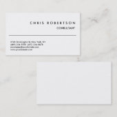 Carte de visite de consultant moderne noir blanc (Devant / Derrière)