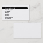 Carte de visite de consultant moderne noir et blan (Devant / Derrière)