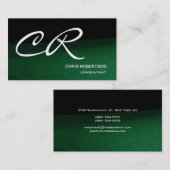 Carte de visite de consultant Monogram Black Green (Devant / Derrière)