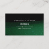 Carte de visite de consultant Monogram Black Green (Dos)