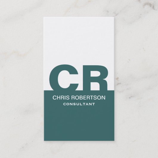 Carte de visite de consultant Monogram Blue White (Devant)