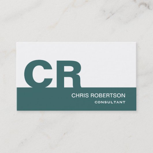 Carte de visite de consultant Monogram Blue White (Devant)