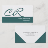 Carte de visite de consultant Monogram Blue White (Devant / Derrière)