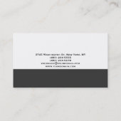 Carte de visite de consultant Monogram Grey White (Dos)