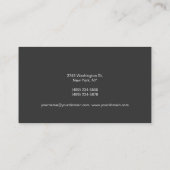 Carte de visite de consultant Monogram Grey White (Dos)