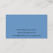 Carte de visite de consultant Monogramme bleu (Dos)