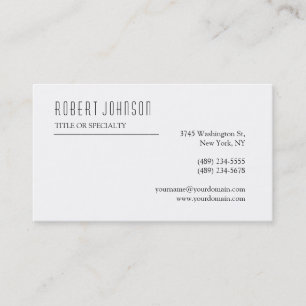 Carte de visite de consultant noir blanc