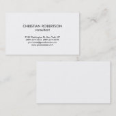 Carte de visite de consultant noir blanc classique (Devant / Derrière)