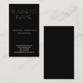 Carte de visite de consultant noir blanc propre (Devant / Derrière)