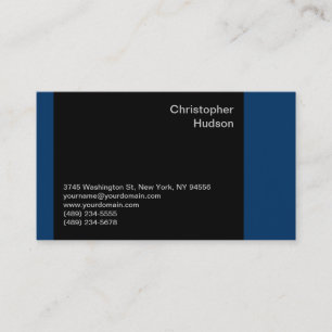 Carte de visite de consultant noir bleu