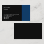 Carte de visite de consultant noir bleu (Devant / Derrière)