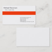 Carte de visite de consultant Orange Grey White (Devant / Derrière)