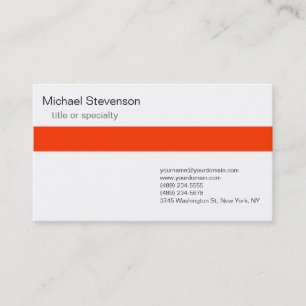Carte de visite de consultant Orange Grey White