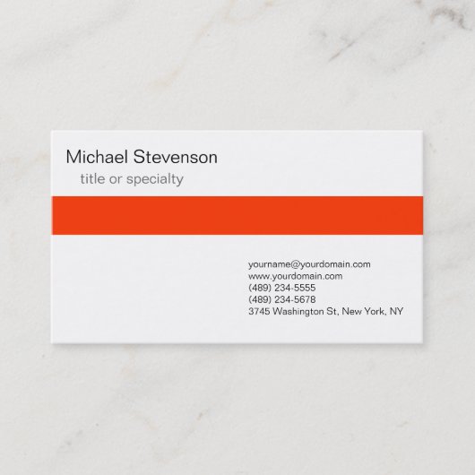 Carte de visite de consultant Orange Grey White (Devant)