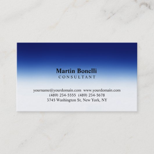 Carte de visite de consultant professionnel Blue W (Devant)