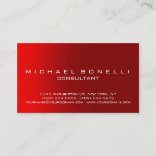 Carte de visite de consultant rouge uni unique
