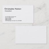 Carte de visite de consultant simple blanc (Devant / Derrière)