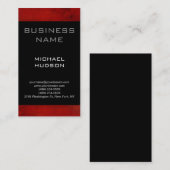 Carte de visite de consultant simple en rouge noir (Devant / Derrière)