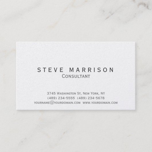 Carte de visite de consultant simple et élégant (Devant)