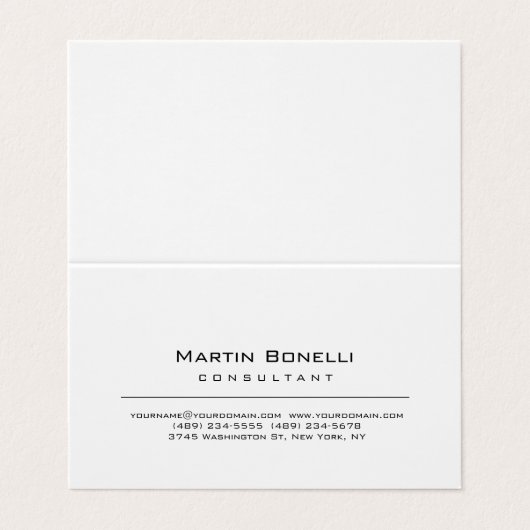 Carte de visite de consultant simple moderne (Extérieur déplié)