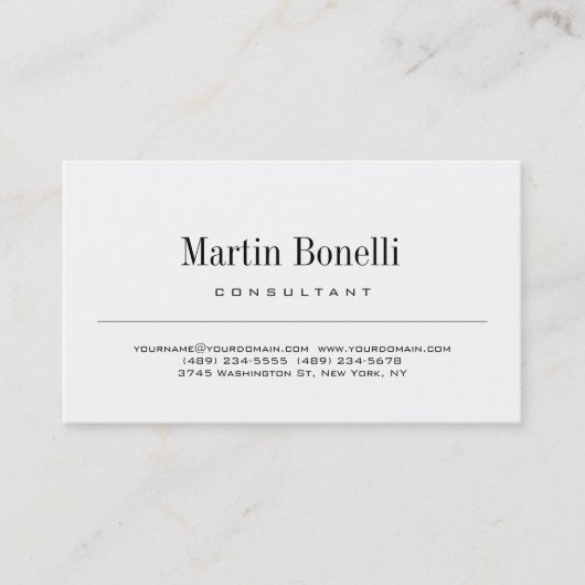 Carte de visite de consultant simple moderne (Devant)