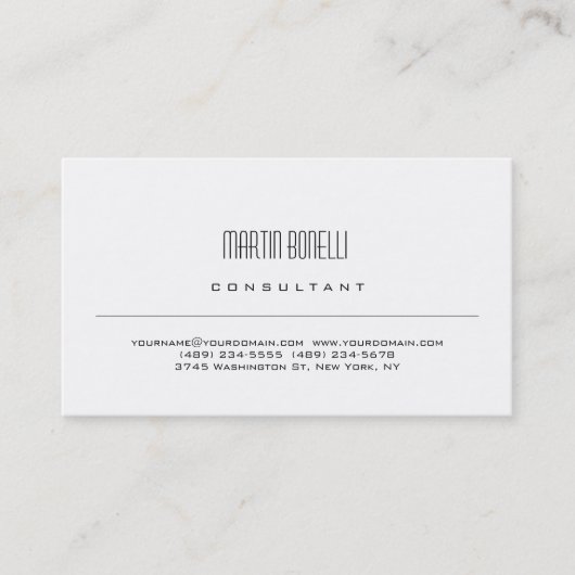 Carte de visite de consultant simple moderne (Devant)