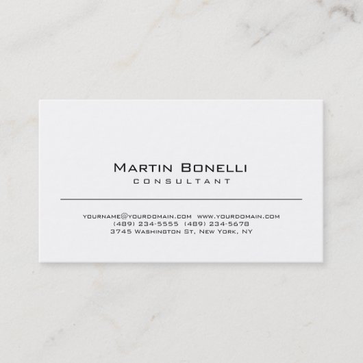 Carte de visite de consultant simple moderne (Devant)