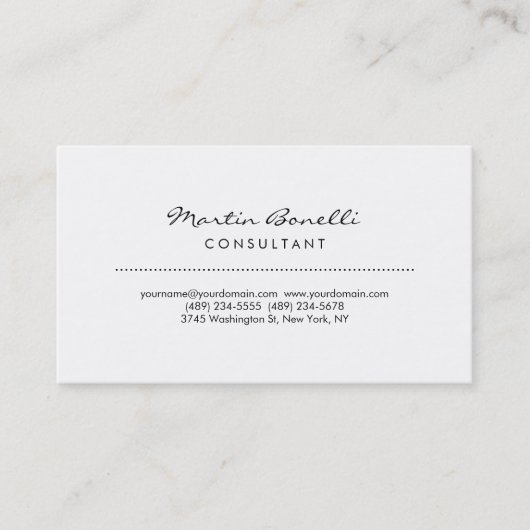 Carte de visite de consultant simple moderne (Devant)