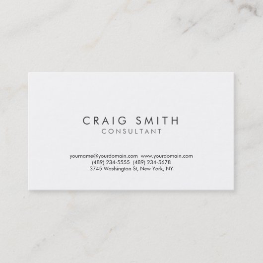 Carte de visite de consultant simple moderne (Devant)