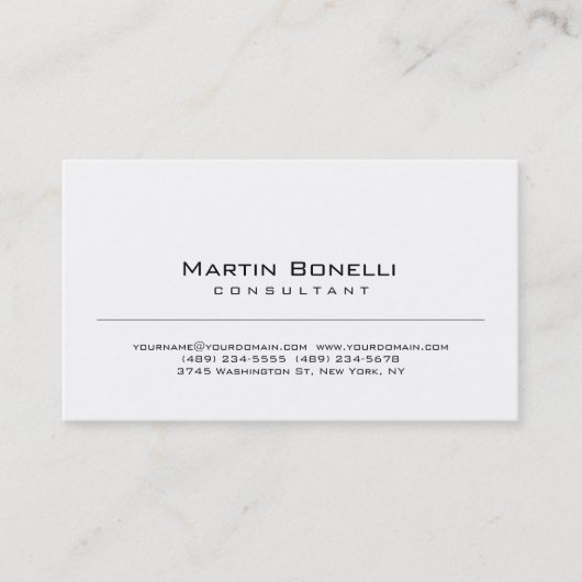 Carte de visite de consultant simple moderne (Devant)
