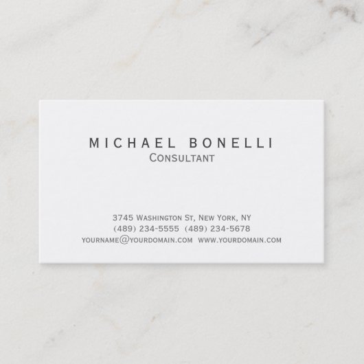 Carte de visite de consultant simple moderne (Devant)