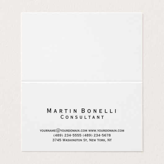 Carte de visite de consultant simple moderne (Extérieur déplié)