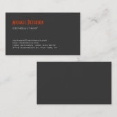 Carte de visite de consultant tendance Grey Orange (Devant / Derrière)