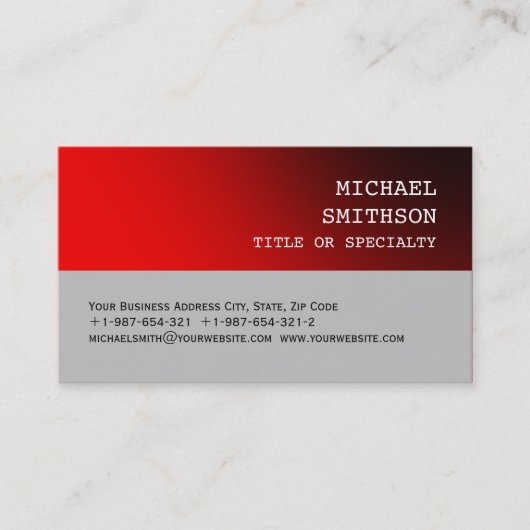 Carte de visite de consultant tendance Red Silver  (Devant)