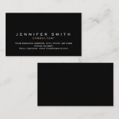 Carte de visite de consultant unique en noir (Devant / Derrière)