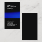 Carte de visite de consultant Vertical Black Blue  (Devant / Derrière)