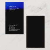 Carte de visite de consultant Vertical Black Blue (Devant / Derrière)