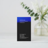 Carte de visite de consultant Vertical Black Blue (Debout devant)